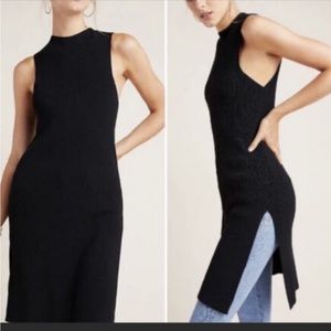 Sleek anthropologie dress, black, xs